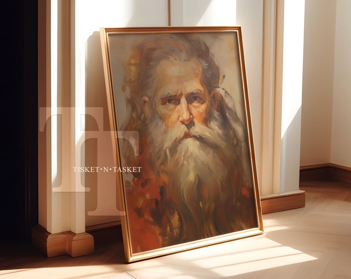 Bearded Elderly Man Vintage Oil Style Portrait Classic Art Poster