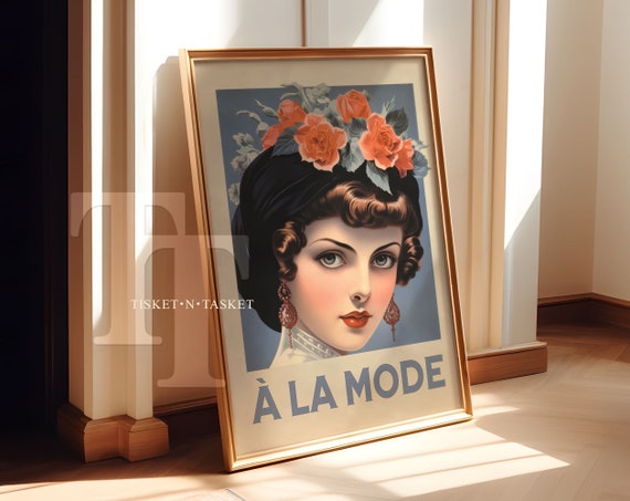 Vintage Style French Fashion Poster La Mode Stylish Portrait Of A Woman Wall Art
