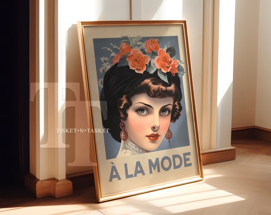 Vintage Style French Fashion Poster La Mode Stylish Portrait Of A Woman Wall Art