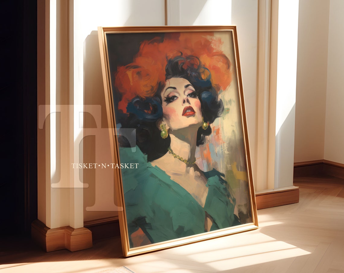 Vintage Style Woman Portrait Art Print