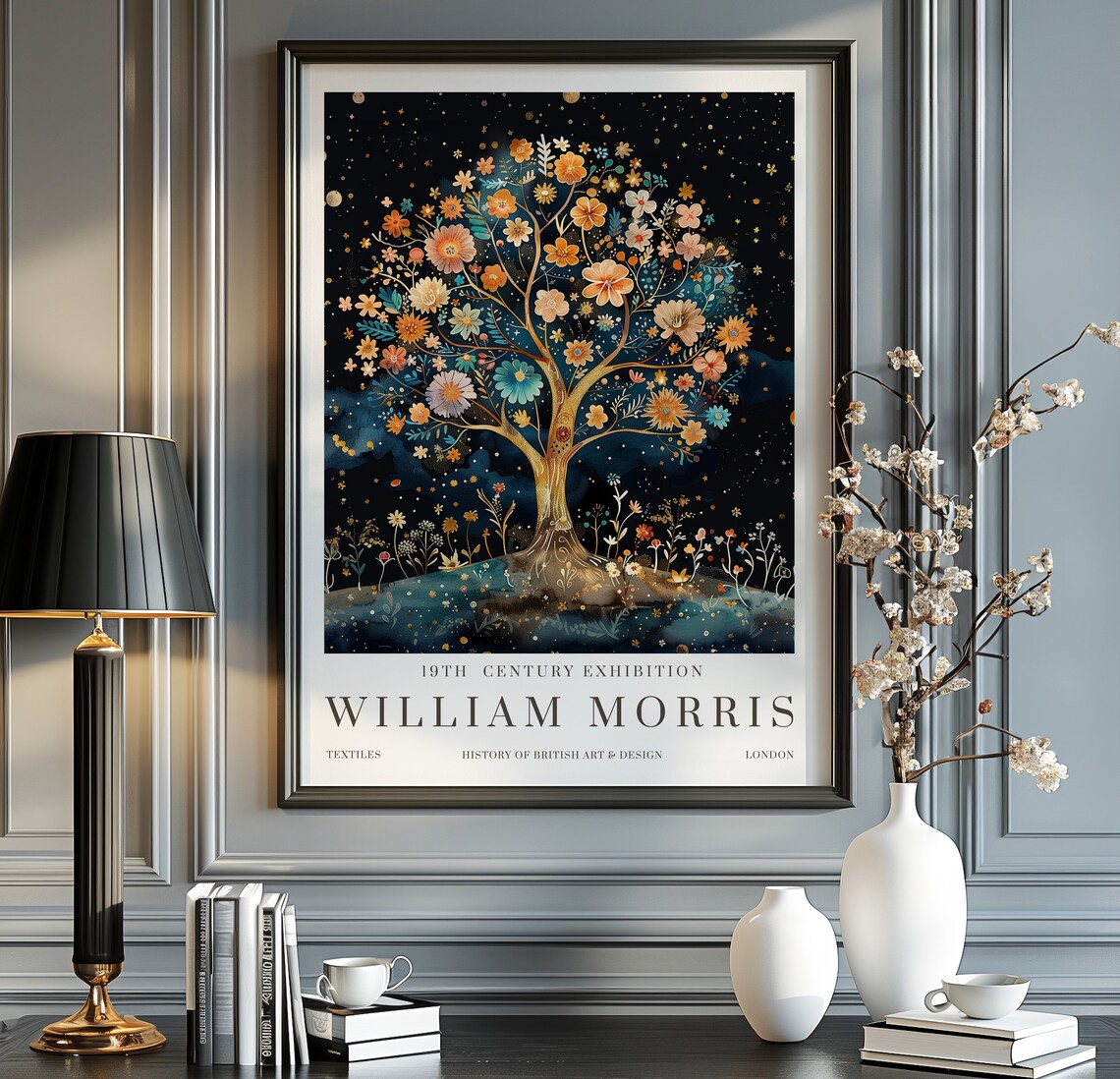 William Morris Print Exhibition Poster, Flower Market