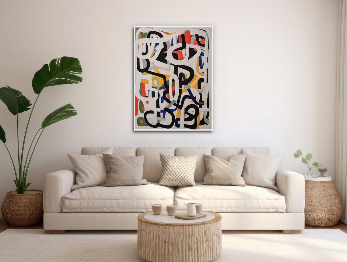 Colorful Abstract Line Art, Contemporary Art Print - Image 3