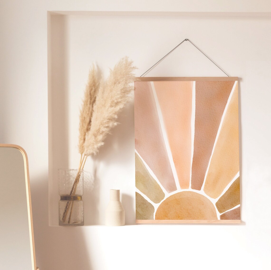 Sun Painting Watercolor Sunrise Abstract Art Print - Image 2