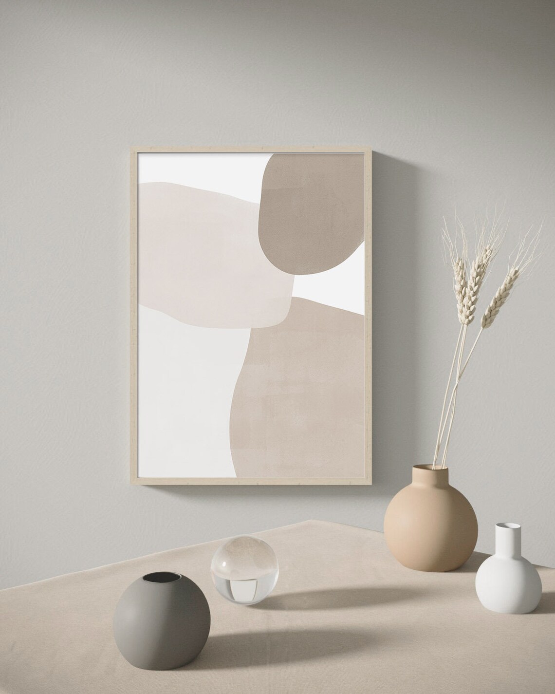 Neutral Beige Abstract Art Print, Boho Decor - Image 2