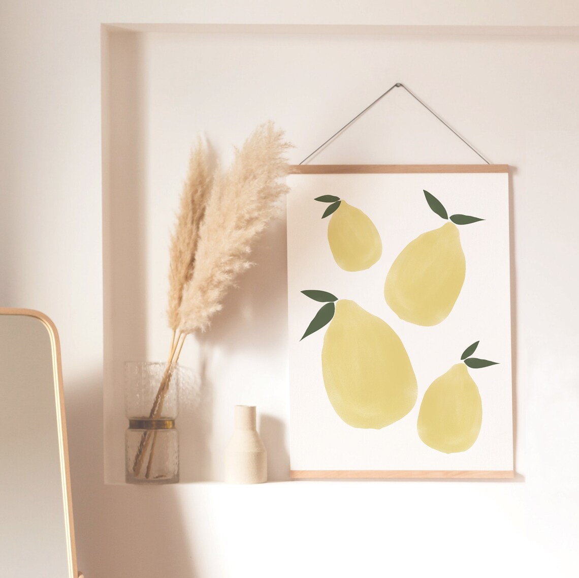 Yellow Lemons Watercolor Citrus Fruit Bright Kitchen Art Poster - Image 2