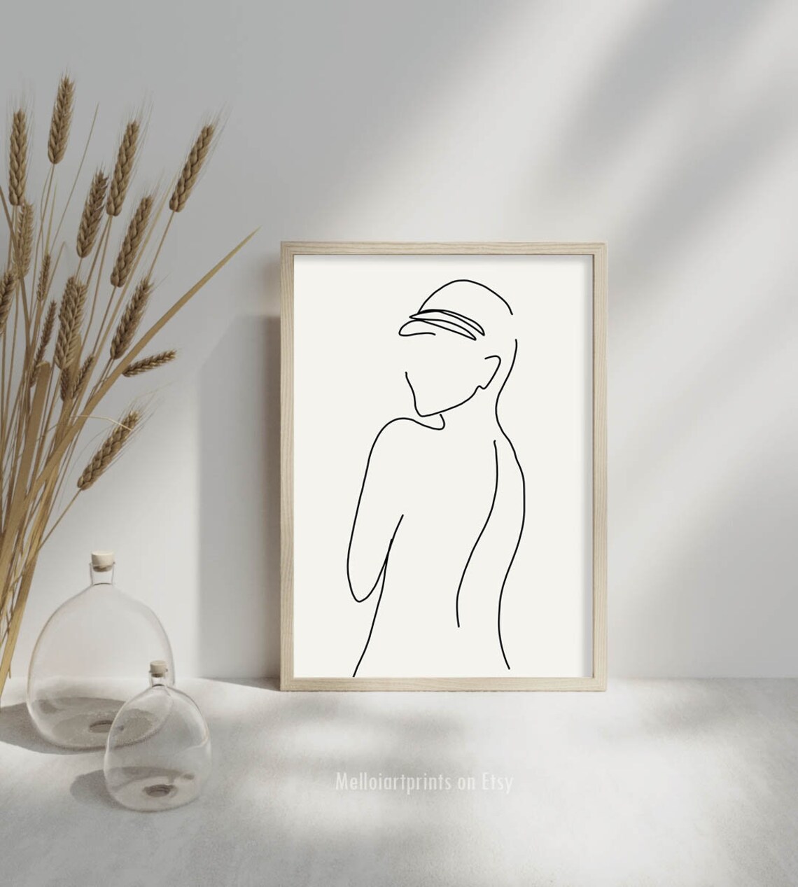 Minimalist Single Line Woman Profile Elegant Continuous Line Art Poster - Image 3