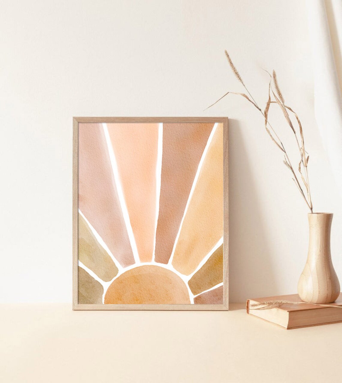 Sun Painting Watercolor Sunrise Abstract Art Print - Image 3