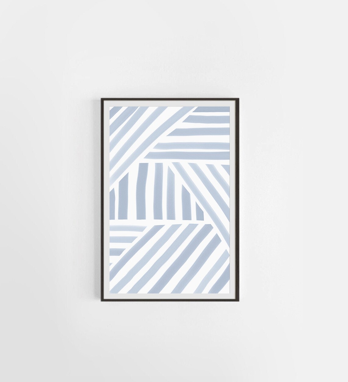 Baby Blue Print, Blue Stripe Minimalist Art Print - Image 2
