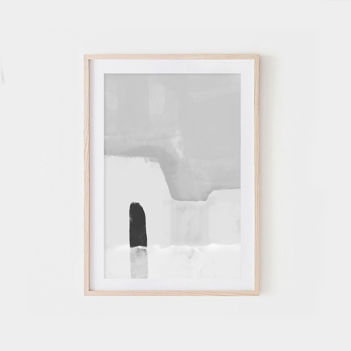 Gray White Abstract Architecture Art Print, Minimalist