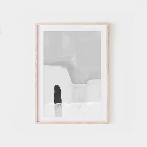 Gray White Abstract Architecture Art Print, Minimalist