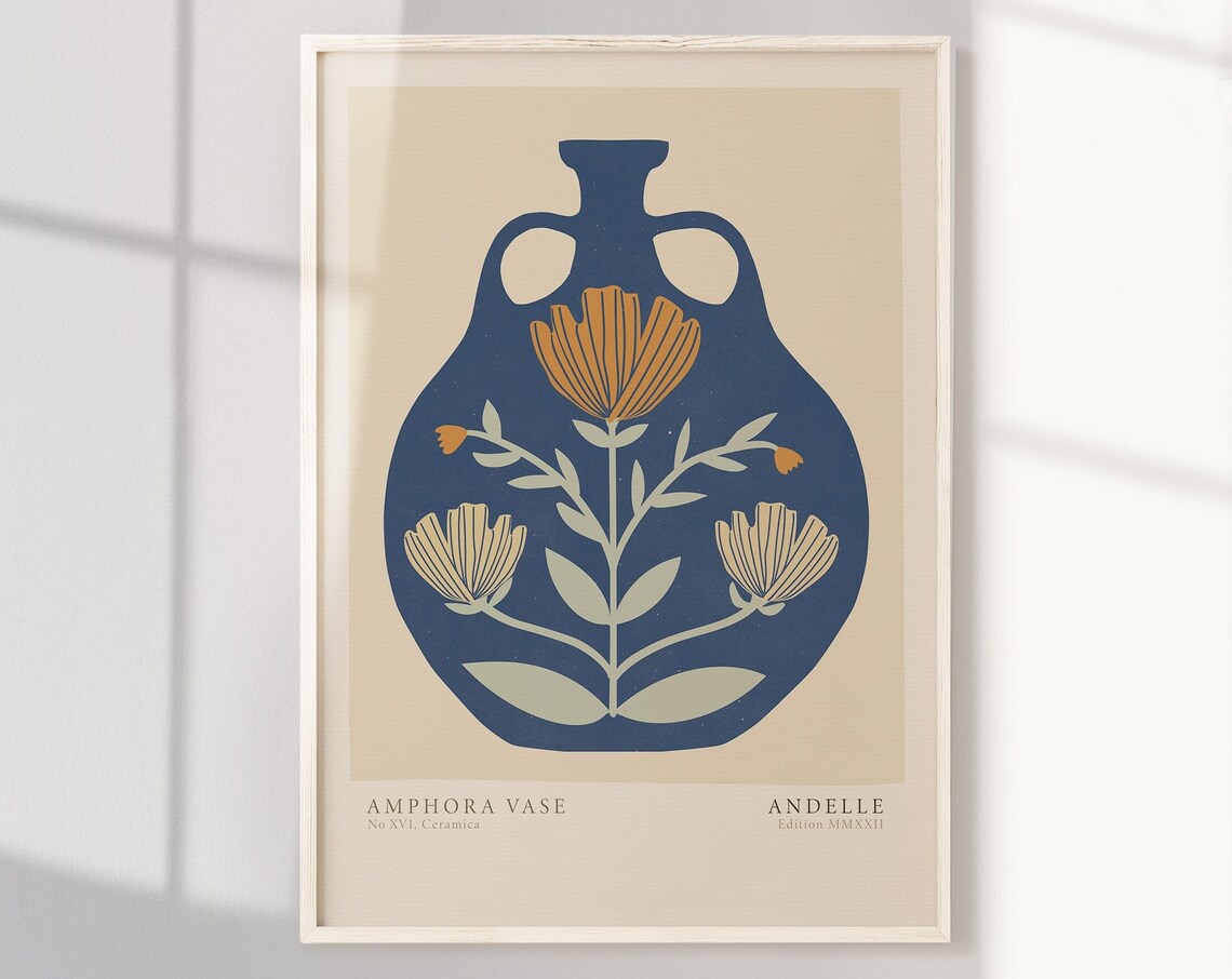 Abstract Greek Vase Art Print, Amphora Pottery