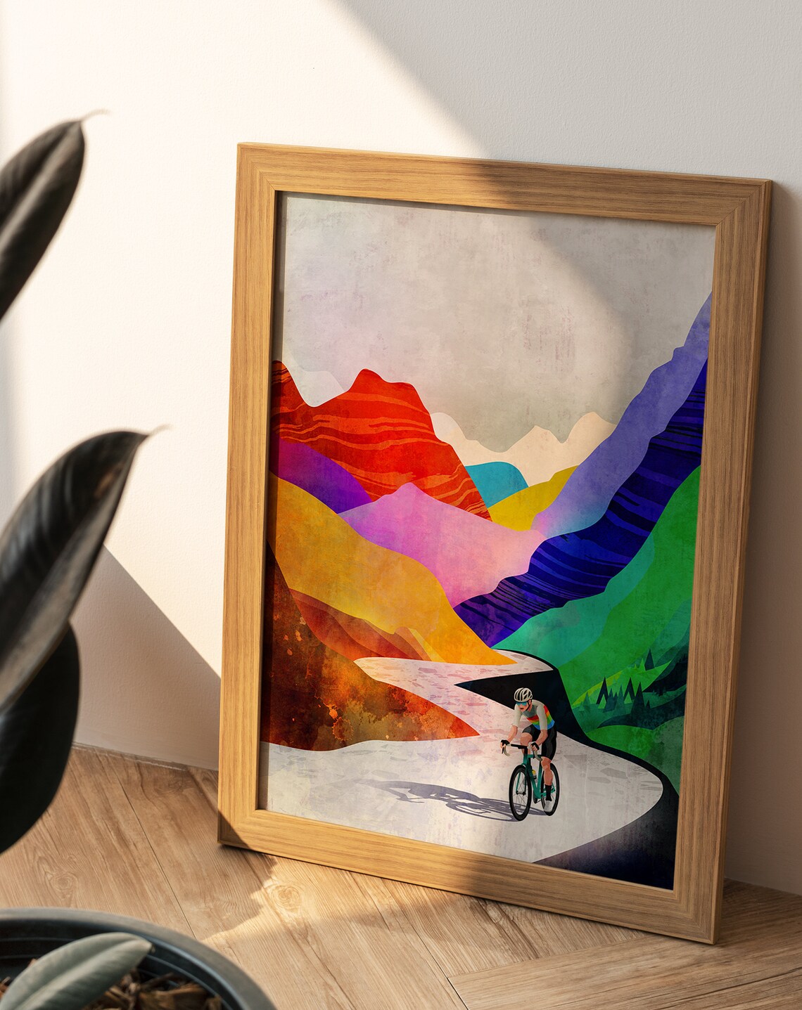 Summer Breeze Cycling In The Mountains Art Print - Image 3