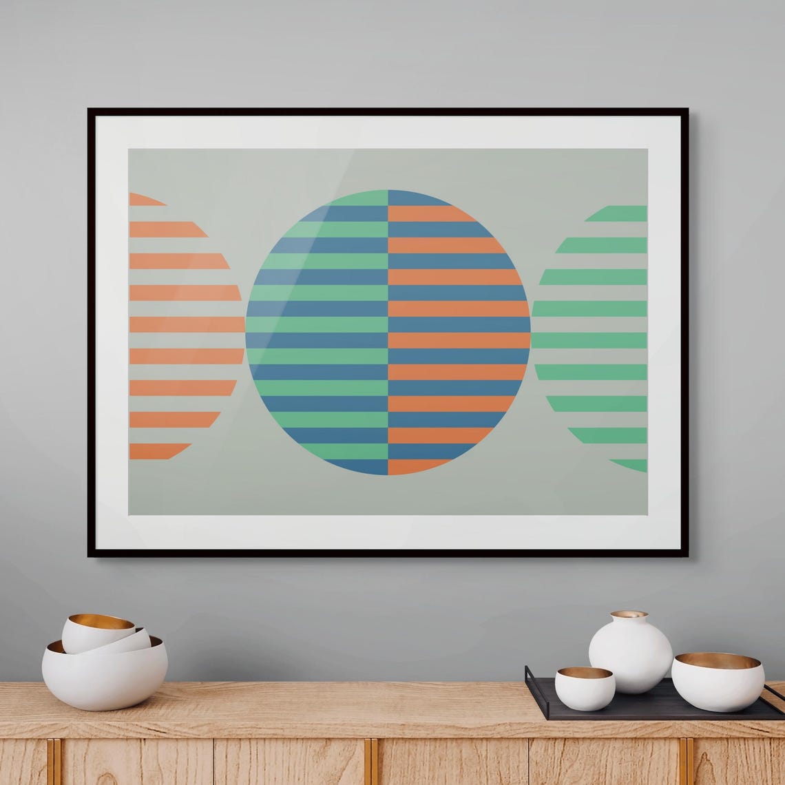 Abstract Circle Art Print Modern Geometric Design