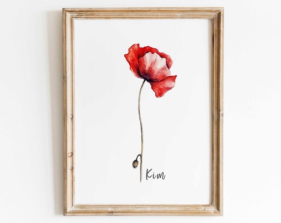 Birth Month Flower Custom Family Floral Art Print