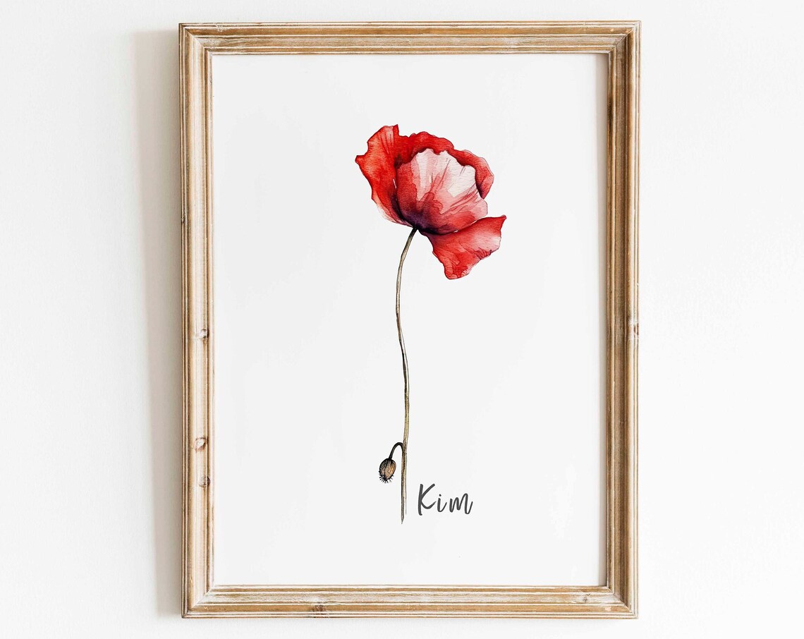 Birth Month Flower Custom Family Floral Art Print