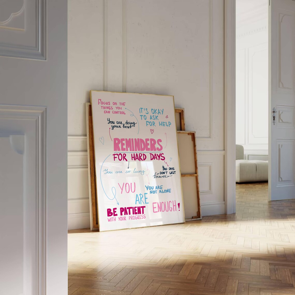 Reminders For Hard Days Quote Poster, Preppy Dorm Decor - Image 3