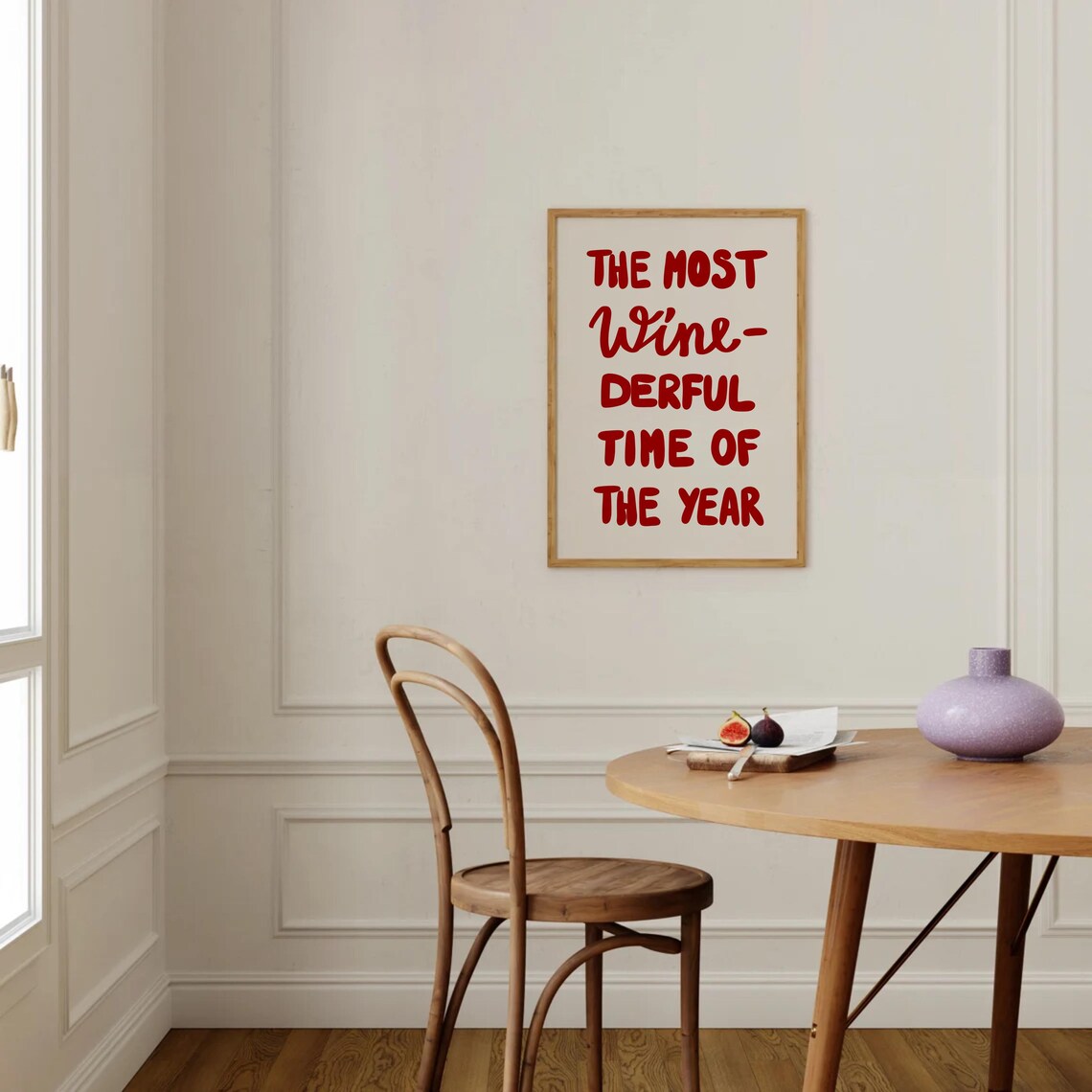 The Most Wine Derful Time Of The Year Red Christmas Wine Quote Poster - Image 2