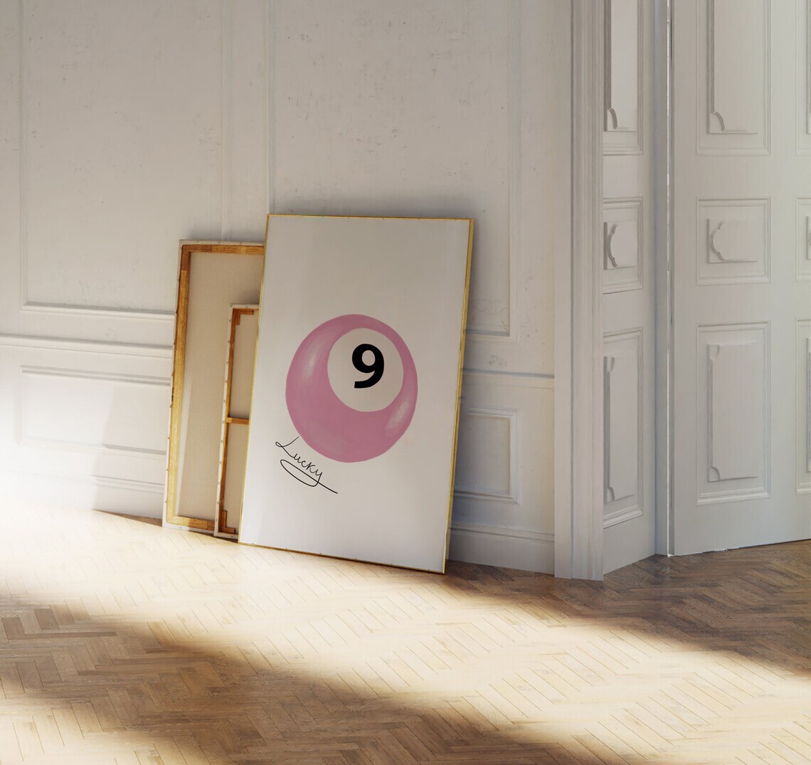 Vintage Pool Ball 9 Ball Retro Poster Print - Image 3