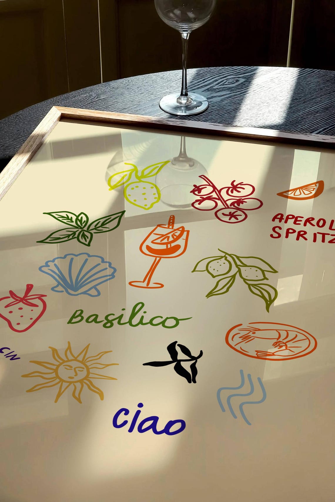 Italian Summer Aperol Spritz Ciao Doodle Illustration Poster - Image 3