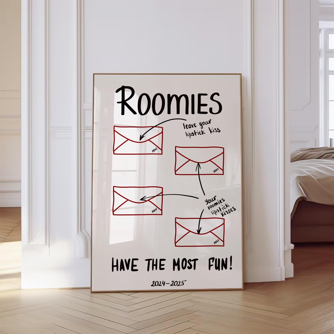 Roomies Have the Most Fun Lipstick Kiss Envelopes 2024-2025 Poster - Image 2