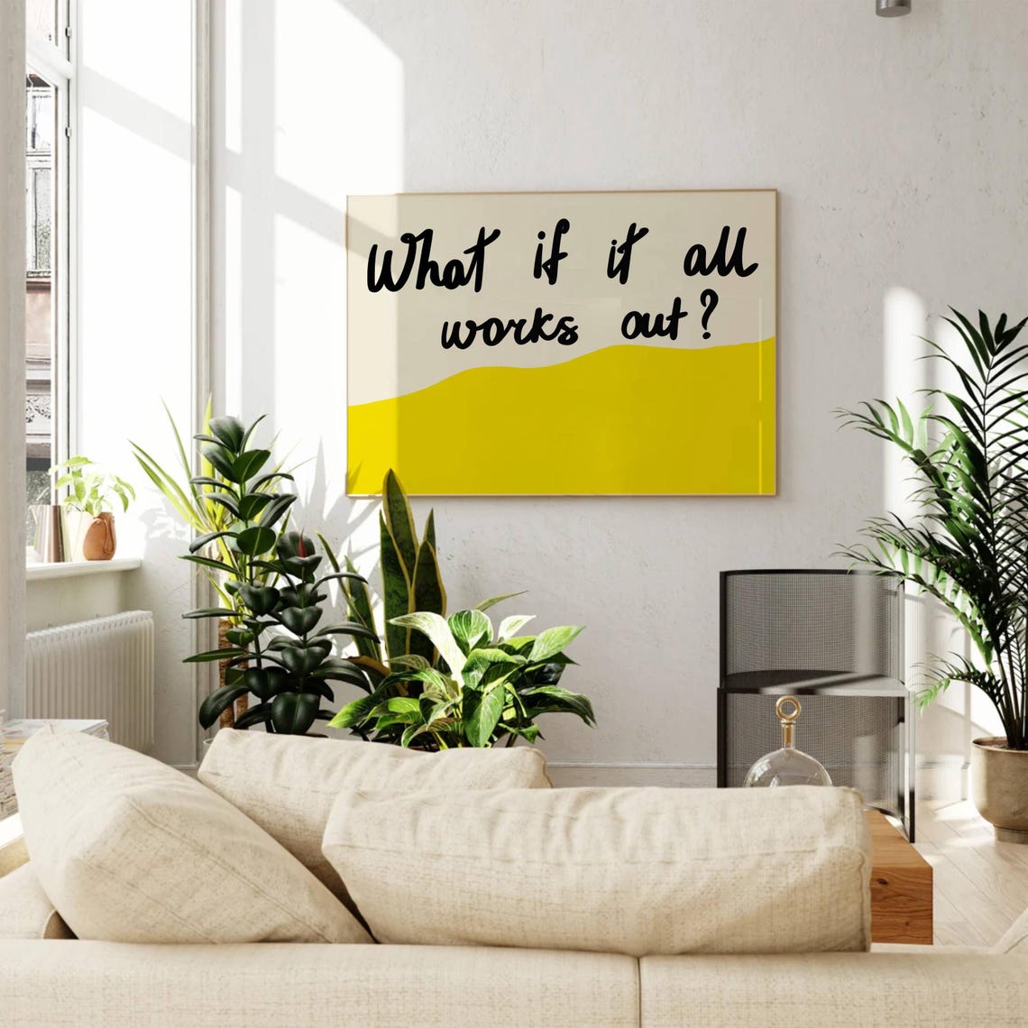 What If It All Works Out Yellow Abstract Horizontal Uplifting Poster - Image 3
