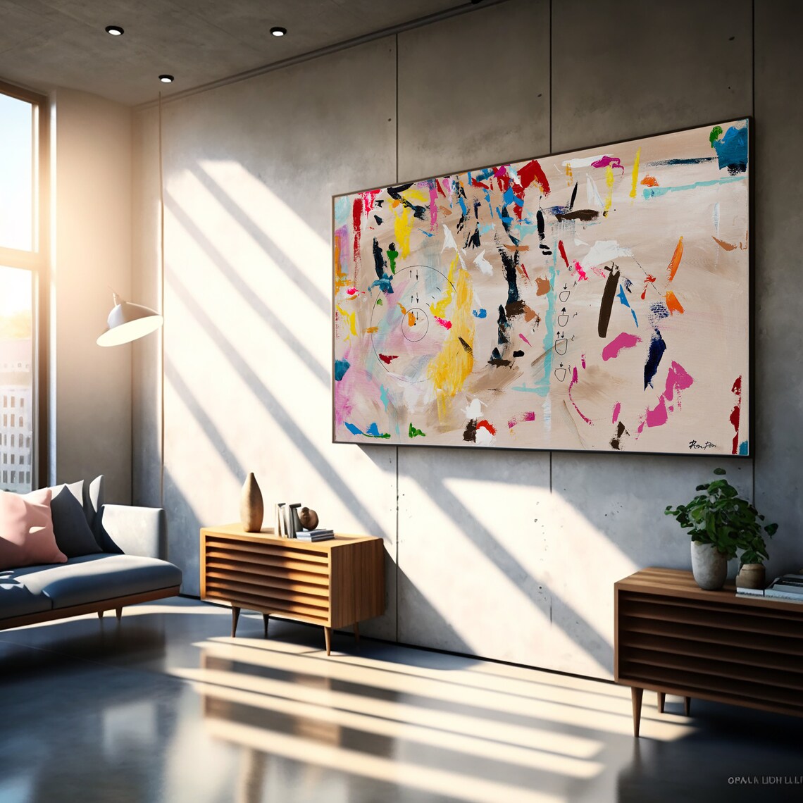 Kabbalah 63 Abstract Painting Art Print by Ron Deri