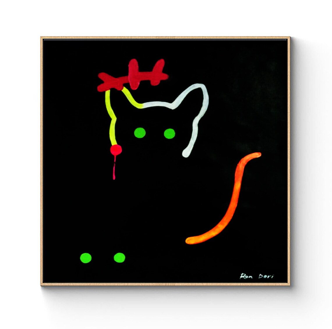 Abstract Cat Painting, Office Decor Art Print
