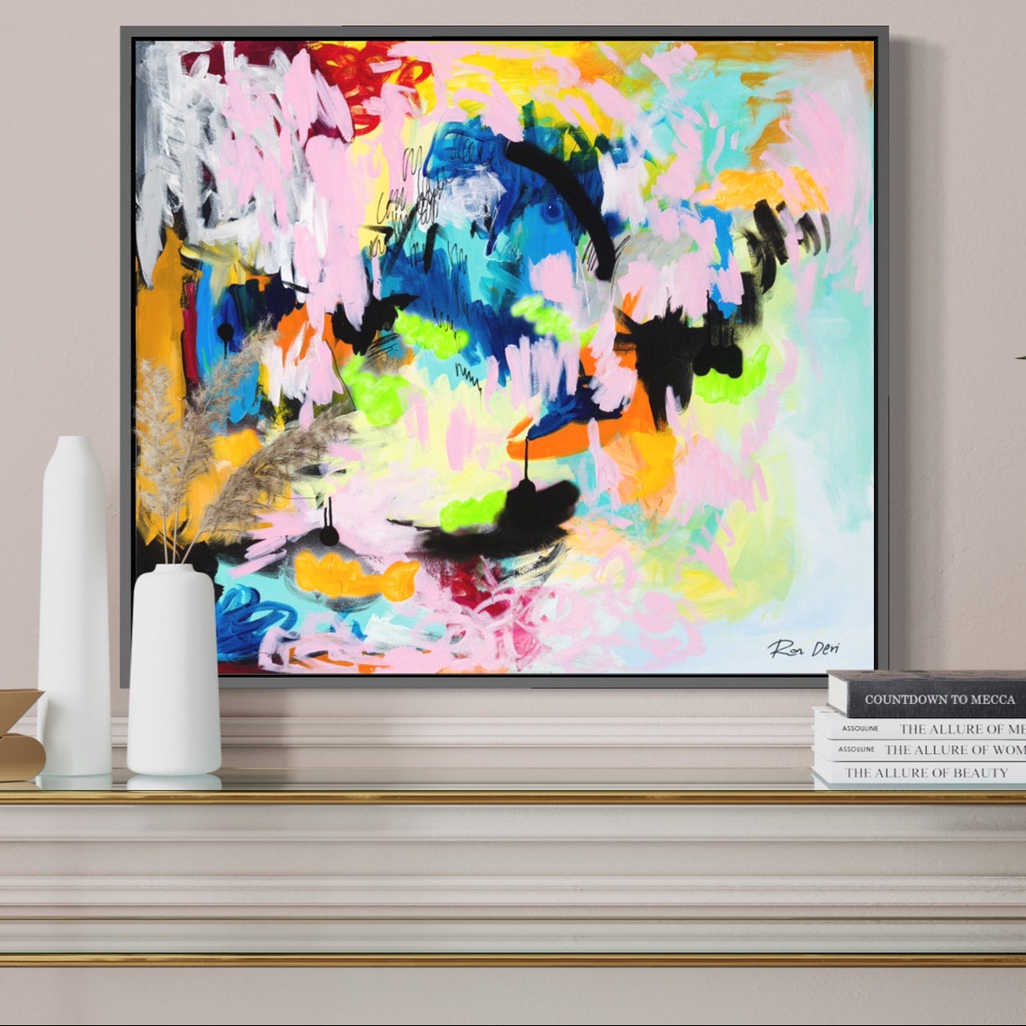 Pink Wash Blue Orange Green Dreamy Colorful Modern Abstract Poster - Image 5