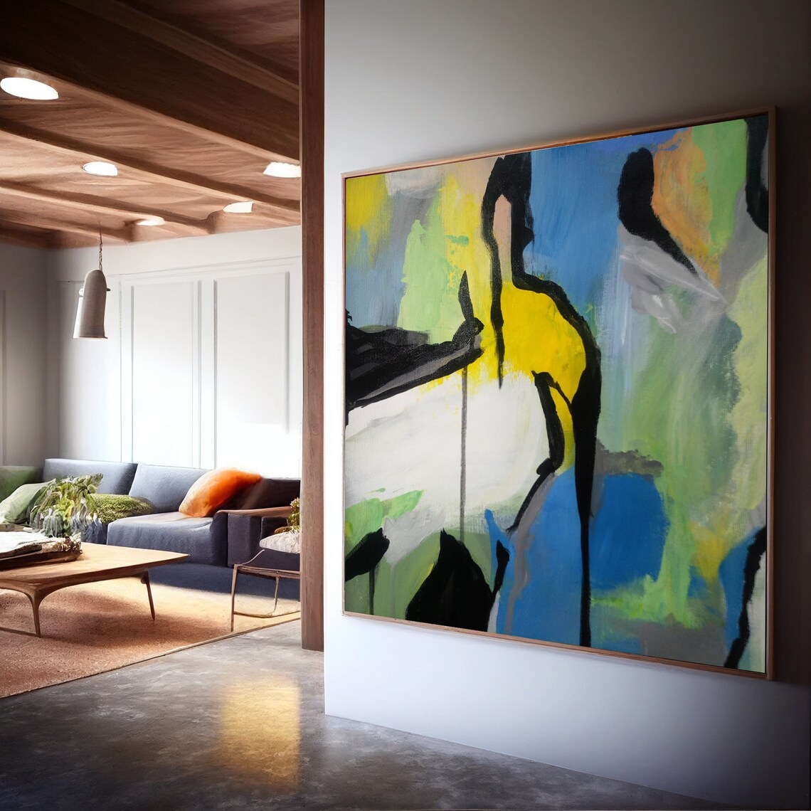 Blue Abstract Painting, Modern Wall Art Print - Image 4