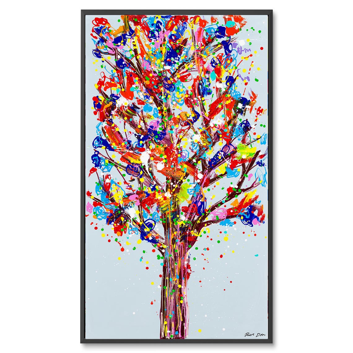 Tree Of Vibrance Colorful Rainbow Paint Splatter Tree Poster