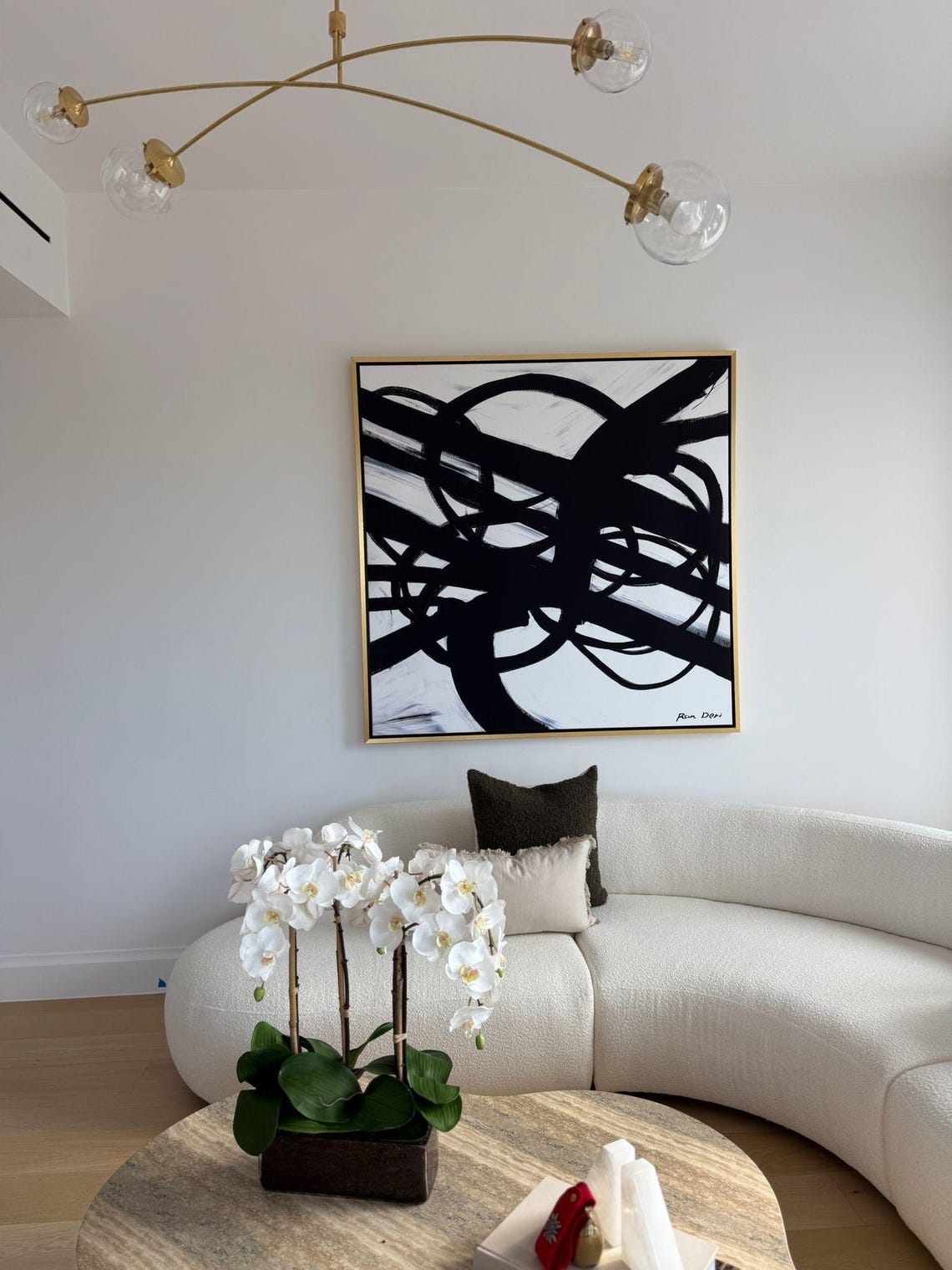 Infinity Black Loops On White Abstract Art By Ron Deri Poster - Image 3