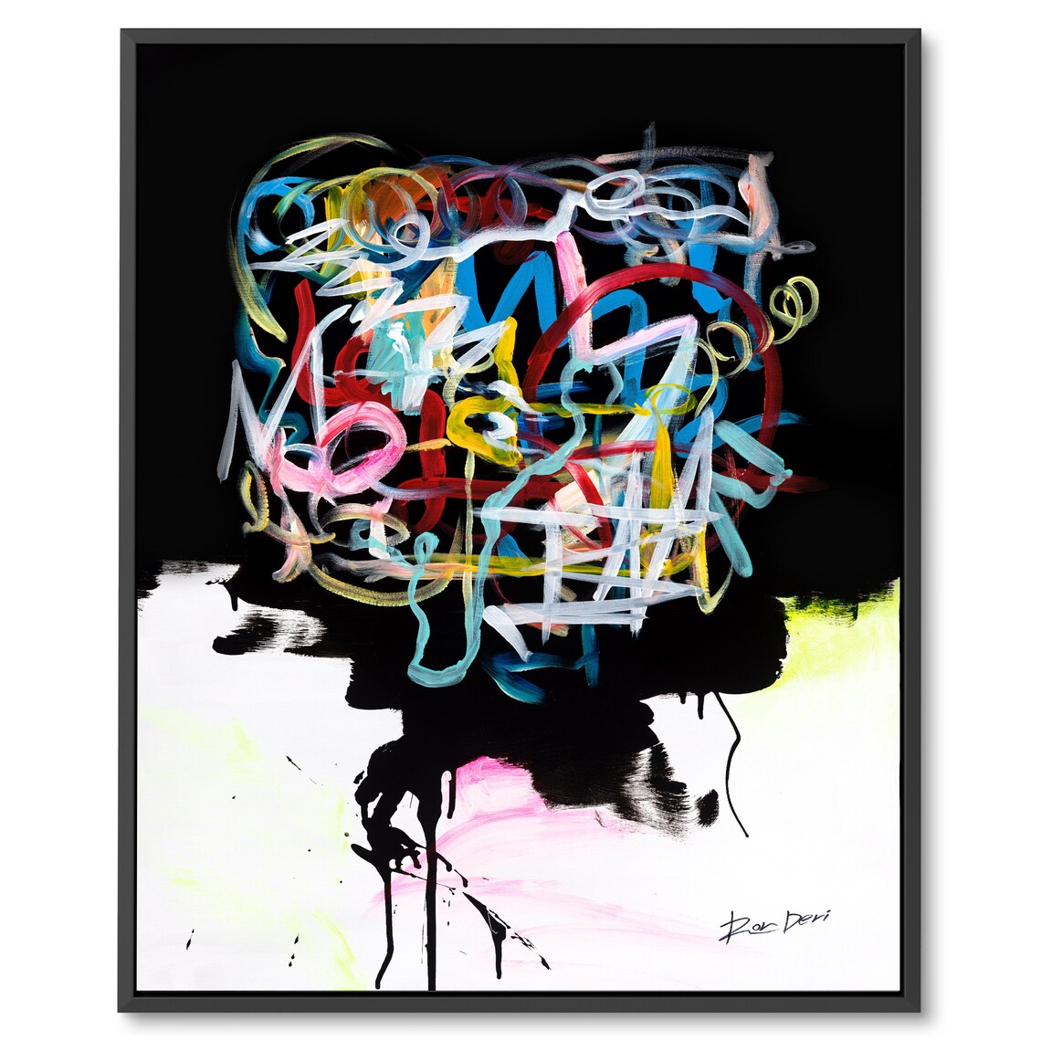 Black Abstract Art Print, Modern Vertical Decor - Image 4