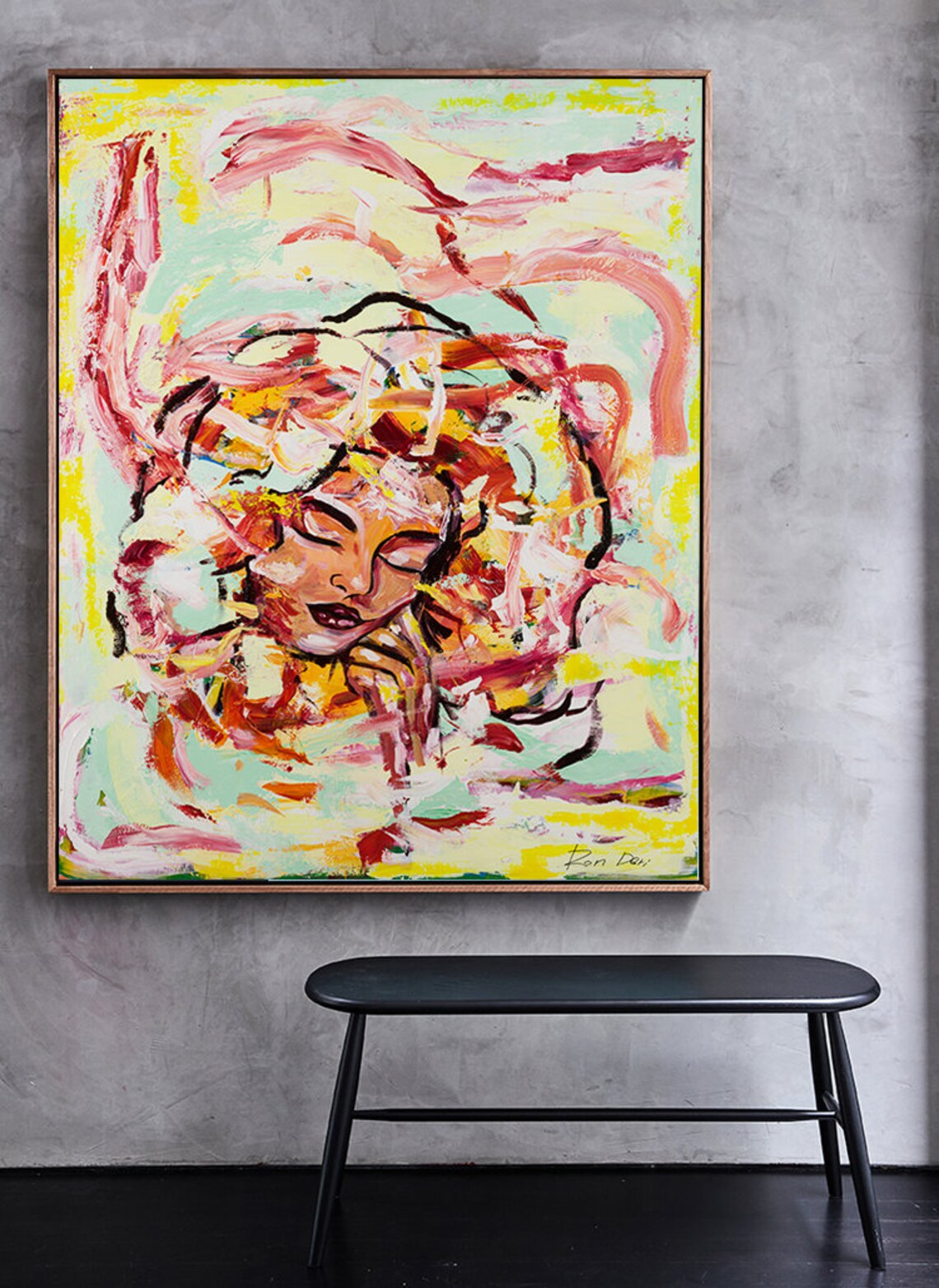 Contemporary Abstract Face Woman Art Print - Image 2