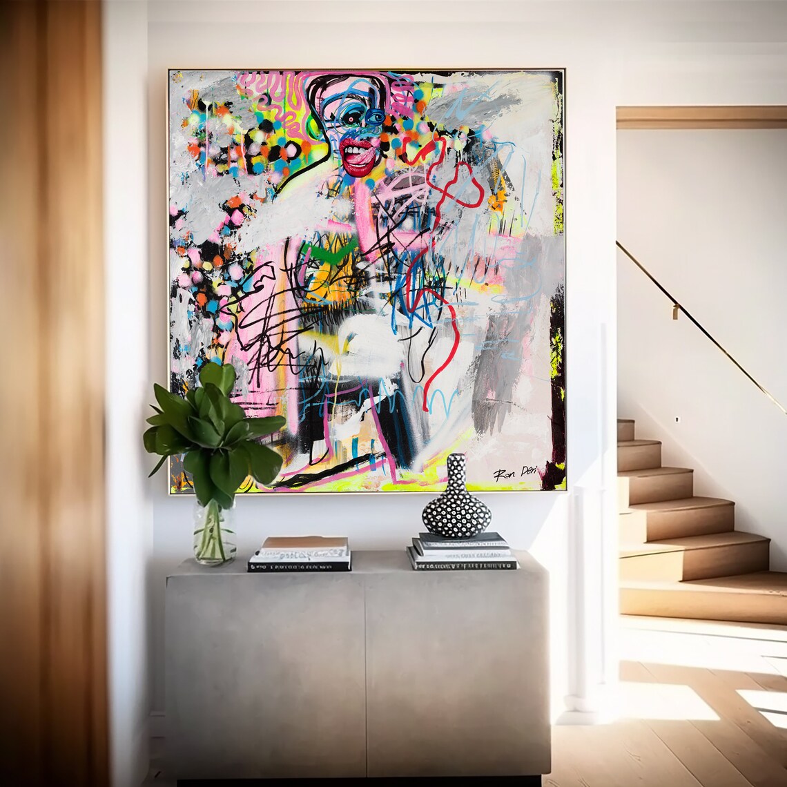 Ron Deri Face Abstract Art Print, Modern Colorful - Image 4