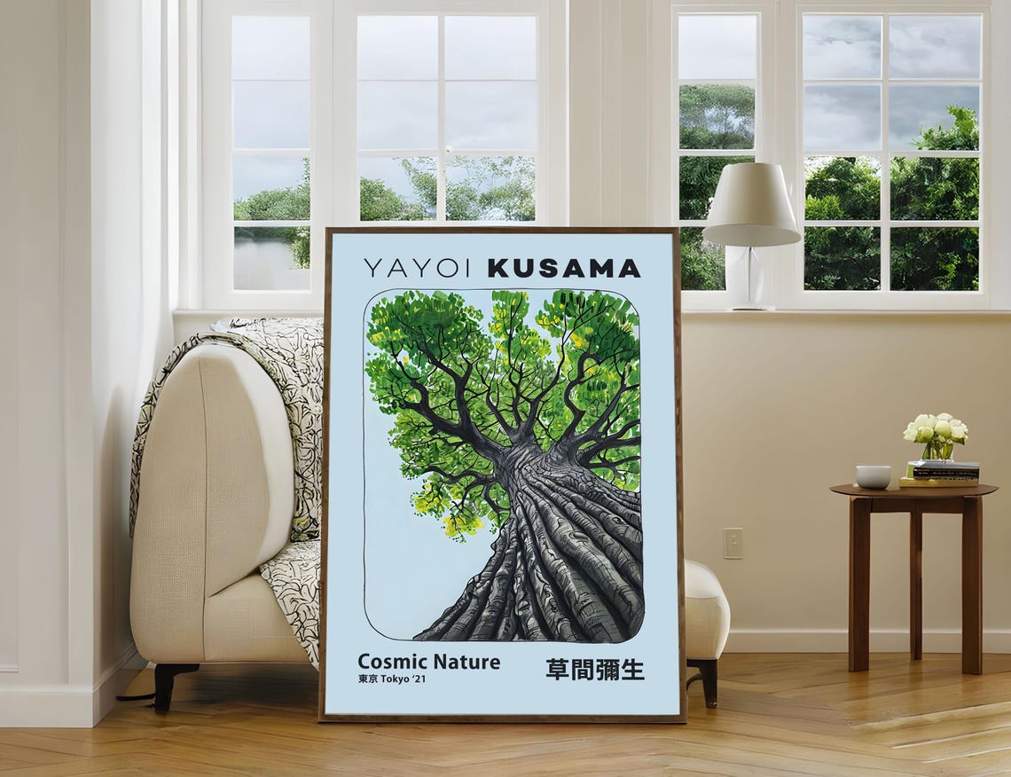 Majestic Tree With Expansive Roots Green Canopy Graphic Art Poster - Image 2