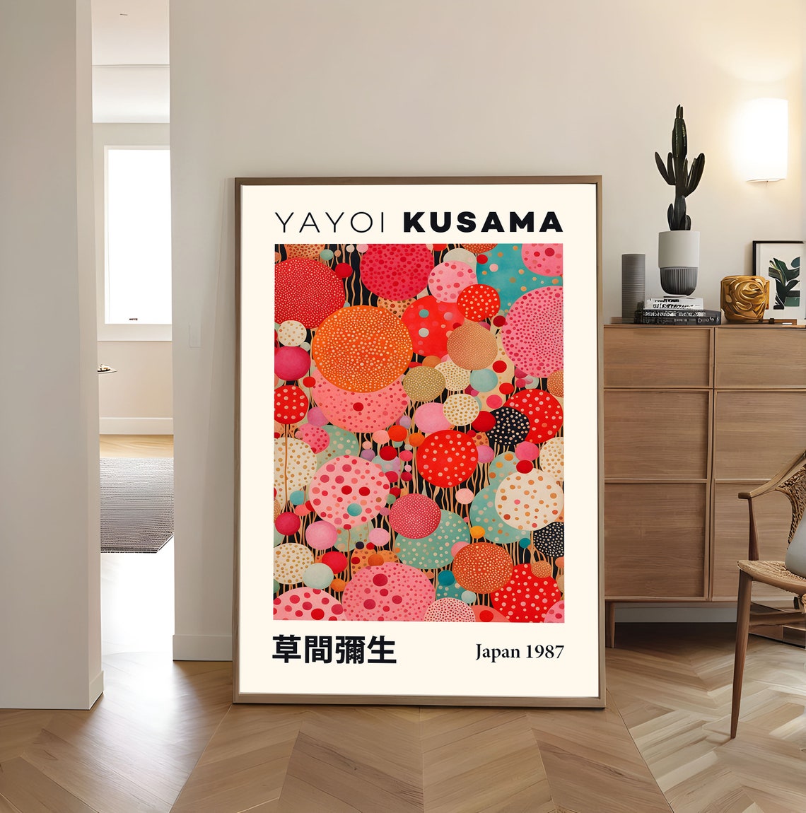 Yayoi Kusama Vibrant Polka Dot Balloon Forest Japan 1987 Poster - Image 3