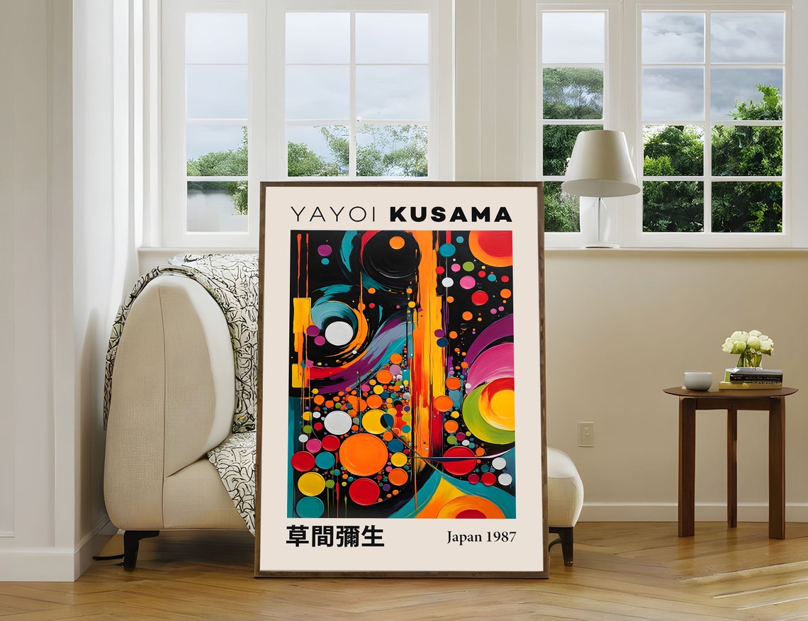 Yayoi Kusama Vibrant Abstract Circles In Motion Japan 1987 Poster - Image 5