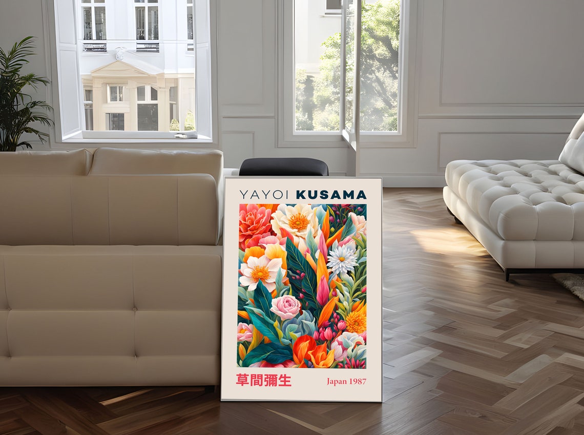 Yayoi Kusama Japan 1987 Vibrant Floral Explosion Garden Poster - Image 5