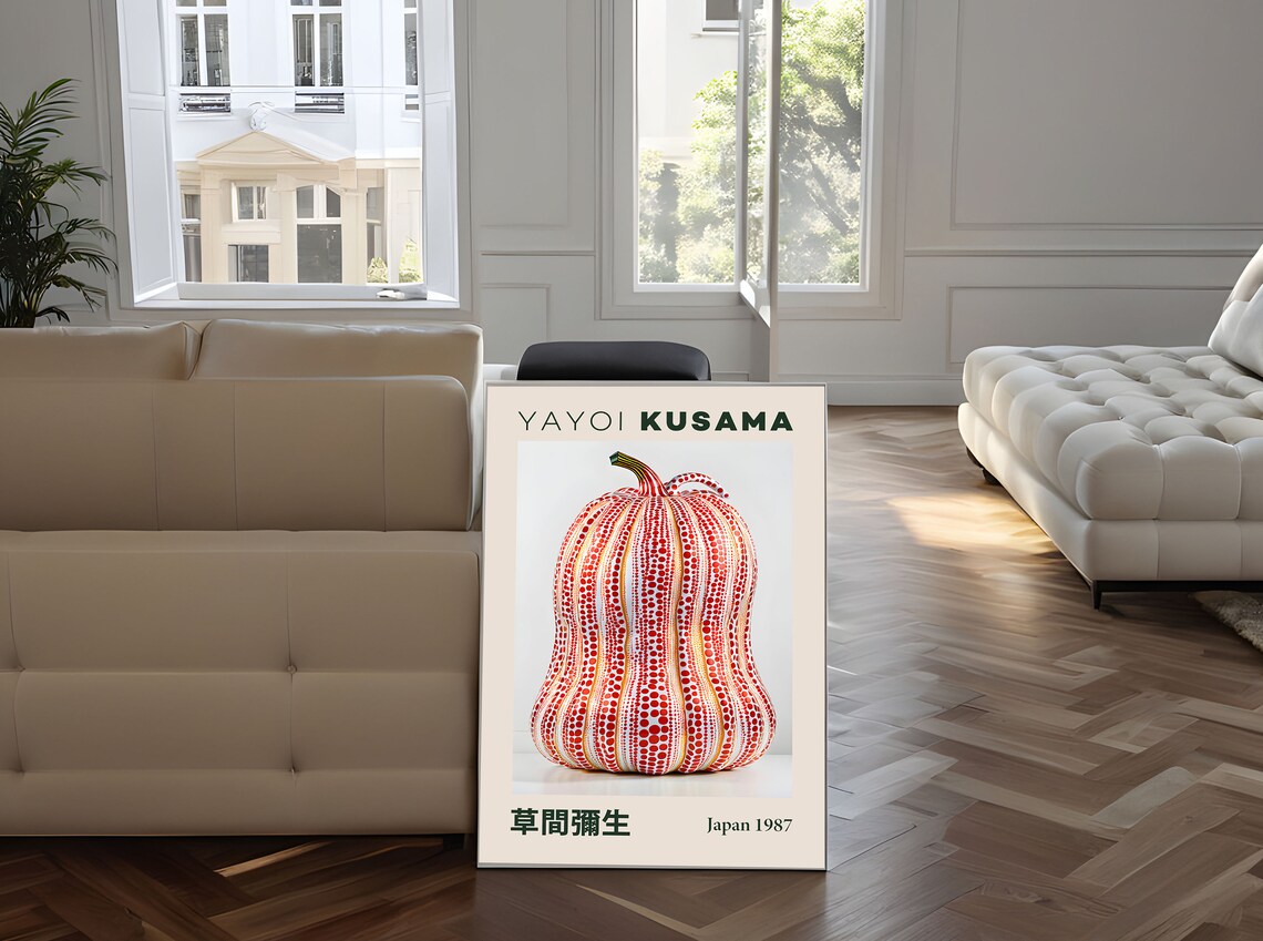 Yayoi Kusama White Pumpkin Red Polka Dot Sculpture Japan 1987 Poster - Image 5