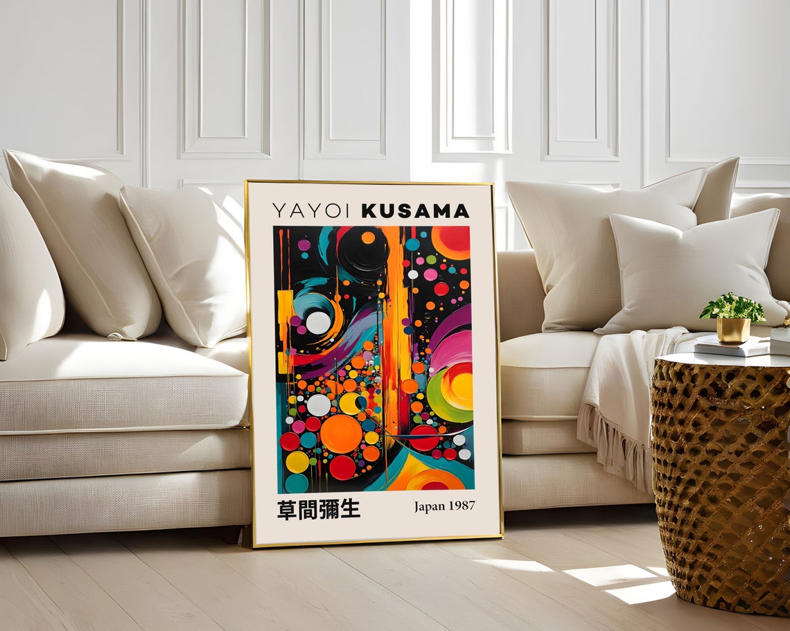 Yayoi Kusama Vibrant Abstract Circles In Motion Japan 1987 Poster - Image 4