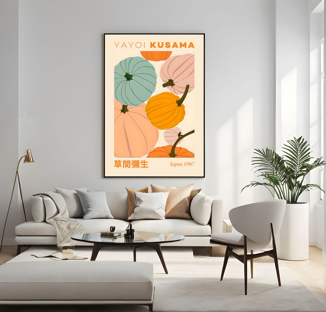 Yayoi Kusama Pumpkin Pattern Japan 1987 Pastel Gourd Art Poster - Image 3