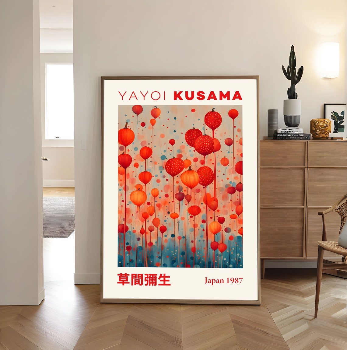 Yayoi Kusama Pumpkin Wonderland Floating Dotted Gourds 1987 Poster - Image 3