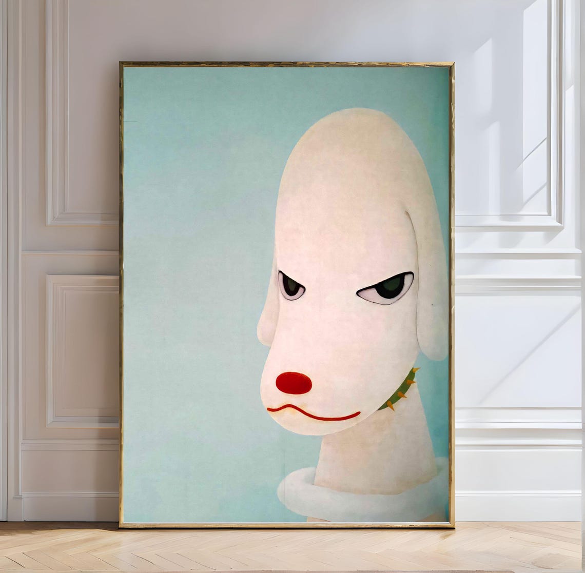 Yoshitomo Nara Pale Mountain Dog 2000 White Dog With Red Nose Poster