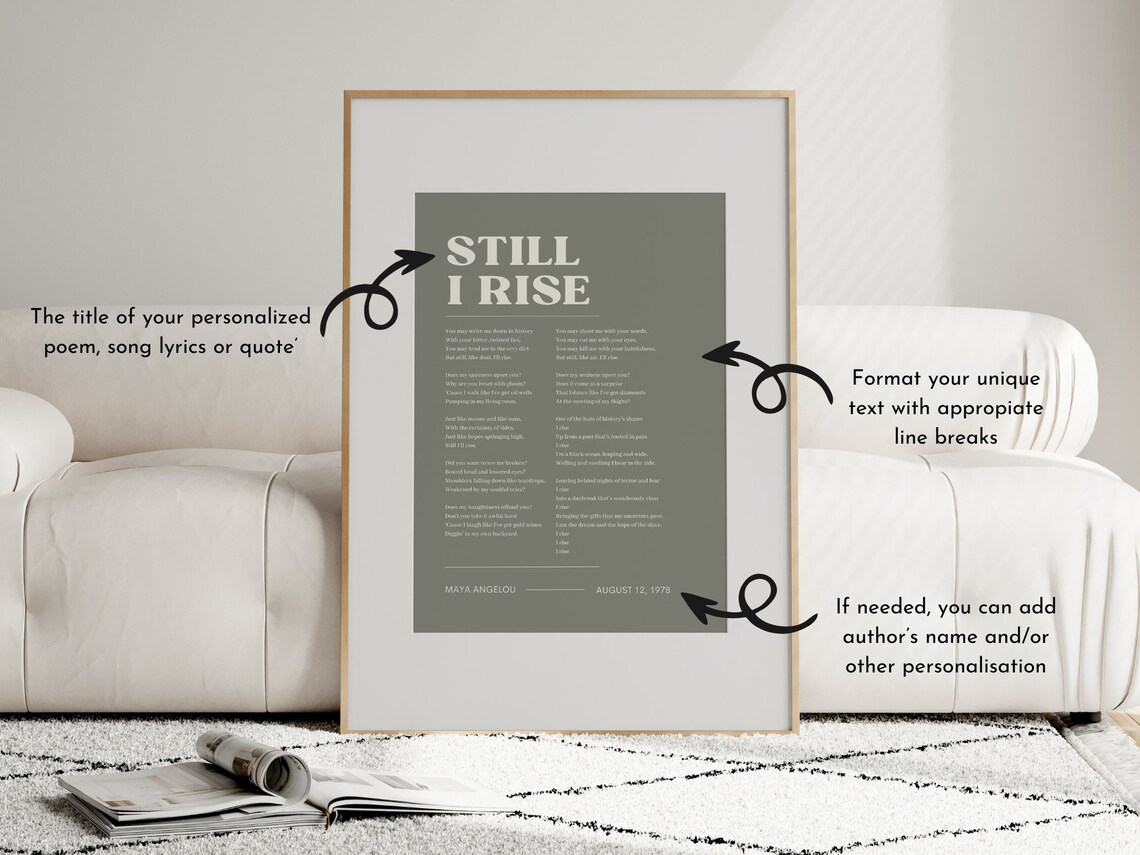 Custom Poem Print, Personalised Typography Poster - Image 2