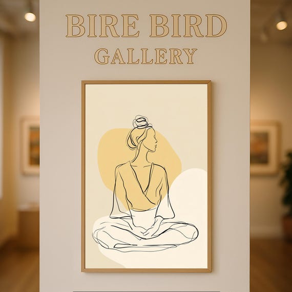 Minimalist Line Art Meditation Woman Poster Calm Zen Yoga Wall Elegant Abstract Female Silhouette For Boho Or Modern Home Decor