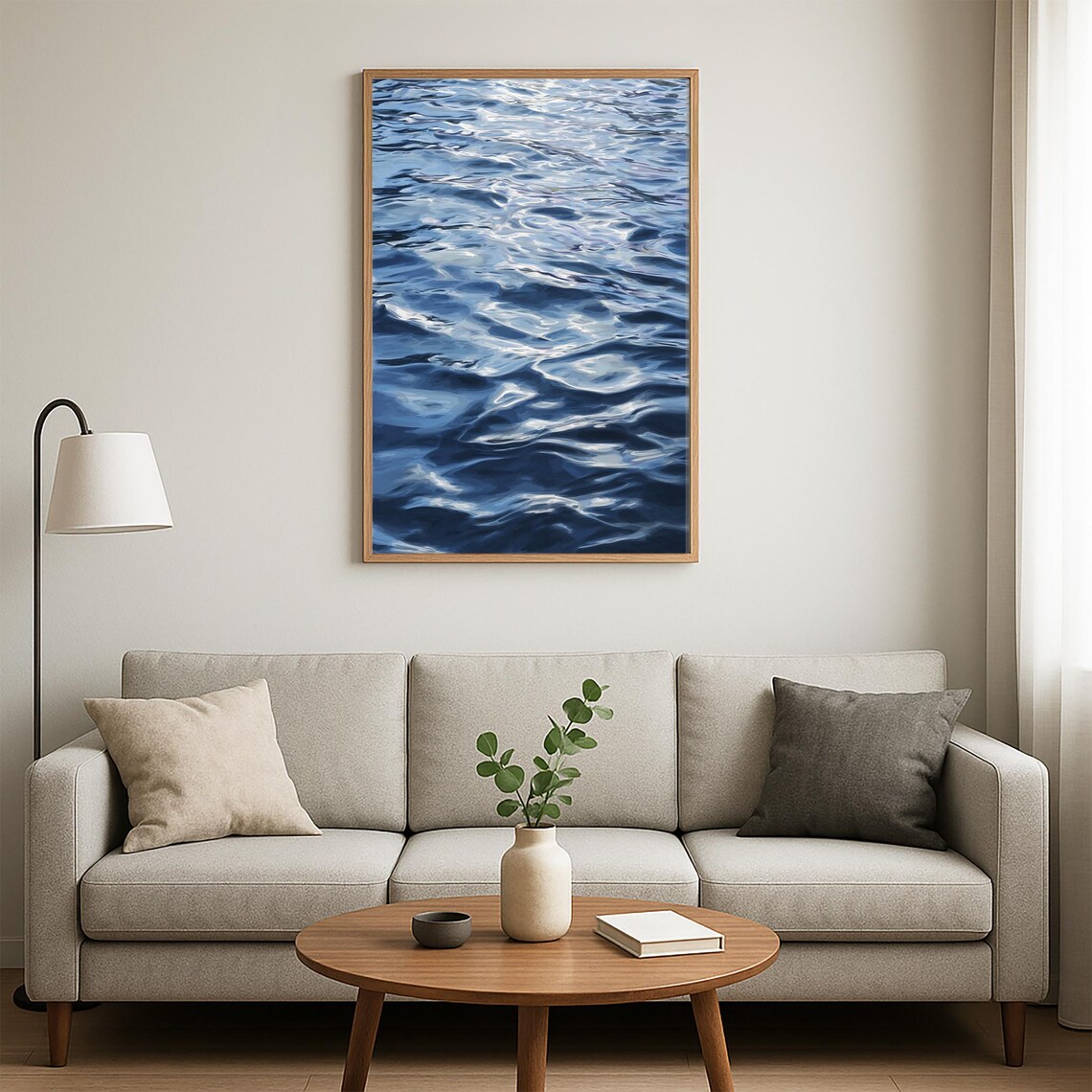 Shimmering Blue Ocean Water Ripples Nature Photography Print - Image 5