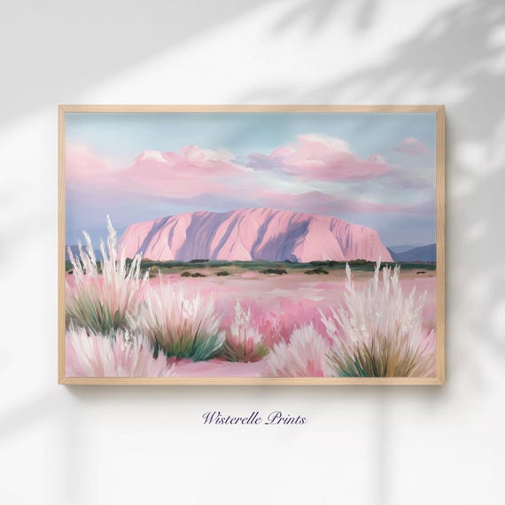 Uluru Sunset Australian Landscape Pastel Print