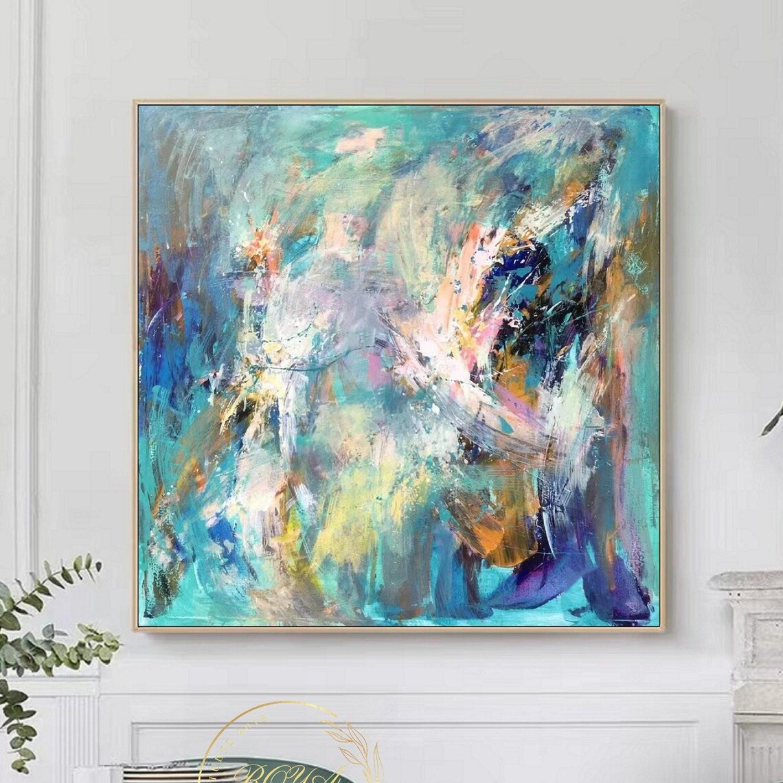Multicolor Abstract Green Art Print, Contemporary Art - Image 5