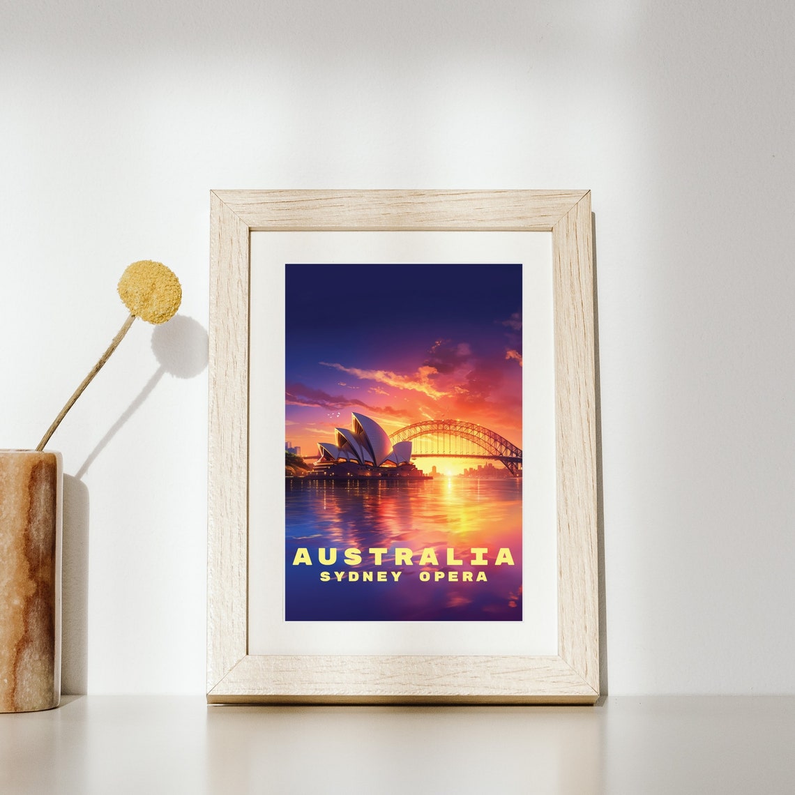 Sydney Opera House at Sunset Australia Harbour Travel Poster - Image 2