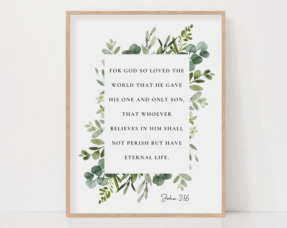 John 3:16 For God So Loved the World Watercolor Framed Poster